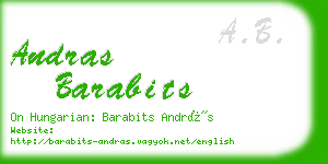 andras barabits business card